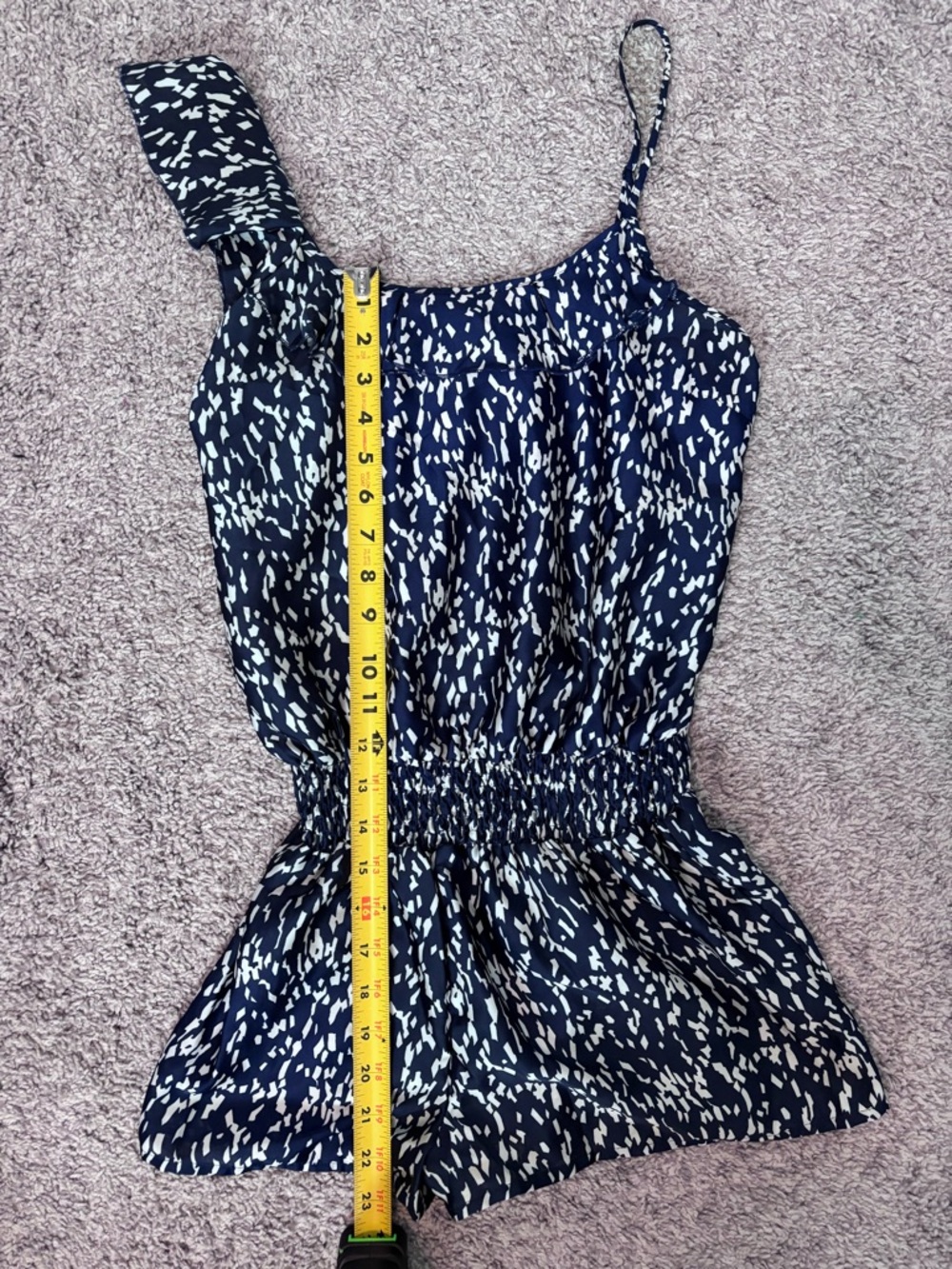 Timing Navy and White Printed Sleeveless Romper Size Small - Picture 10 of 11